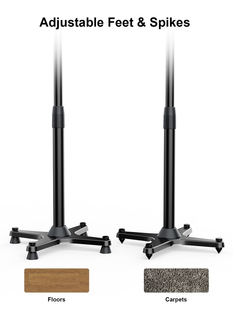 ErgoAV ERSSM3-01B - Sonos Speaker Stands - Adjustable height