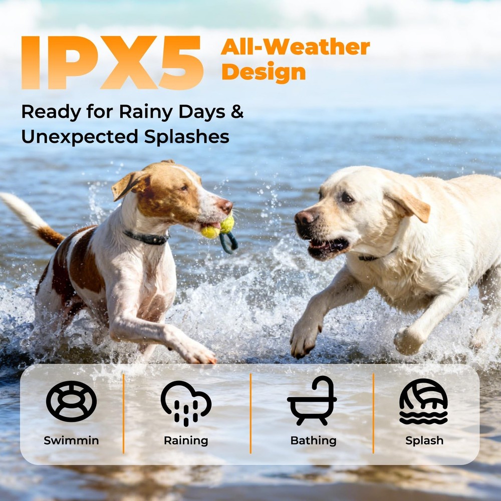 2-in-1 Dog Shock Collar with Remote Control and Automatic Bark Mode - Electri...