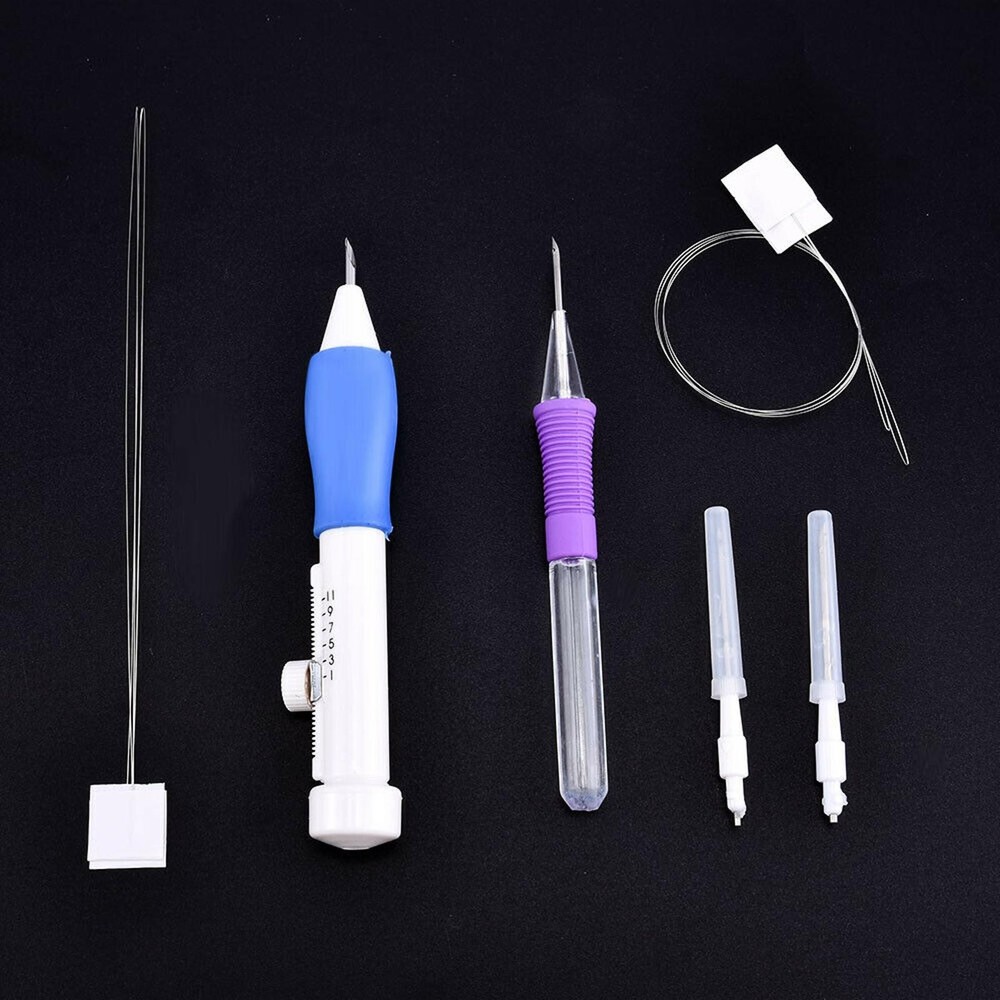 Punch Needle Kit Magic Embroidery Pen Set Stitching Thread Sewing Tool DIY