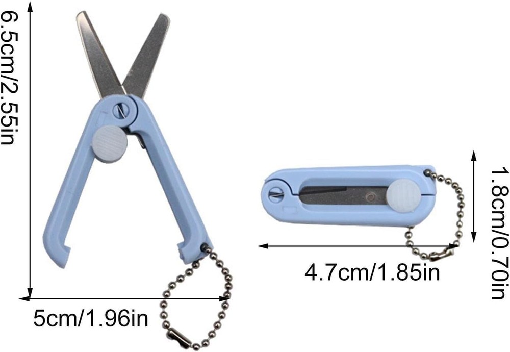 2Pcs White Folding Scissors Safe Portable Travel Scissors Foldable Telescopic...