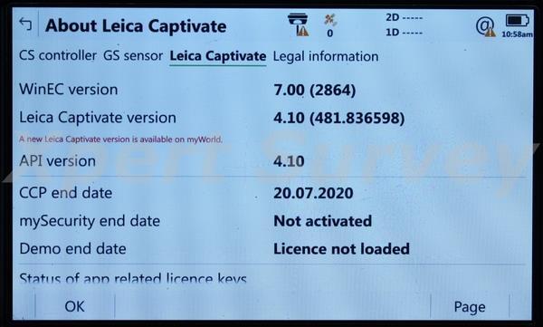 Leica CS20 Captivate V4.10 Field Controller Data Collector w/ GS Robotic Support