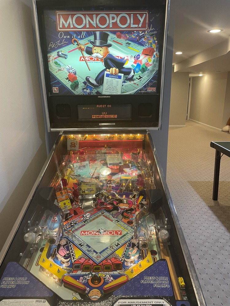 Monopoly Pinball Machine Stern 2001 Platinum Special Edition