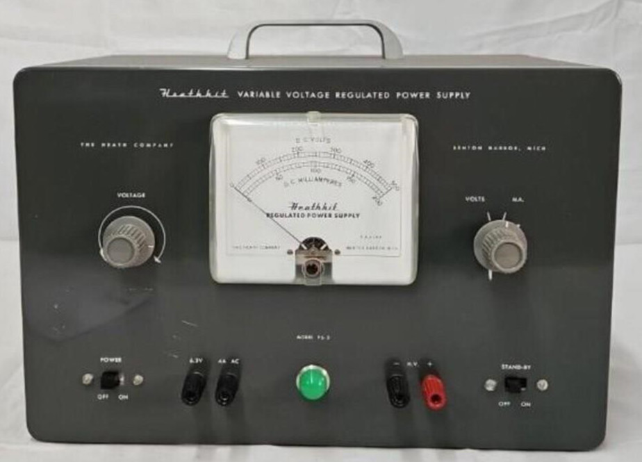 Vintage Heathkit Model PS-3 Variable Voltage Regulated Power Supply Bench Tested