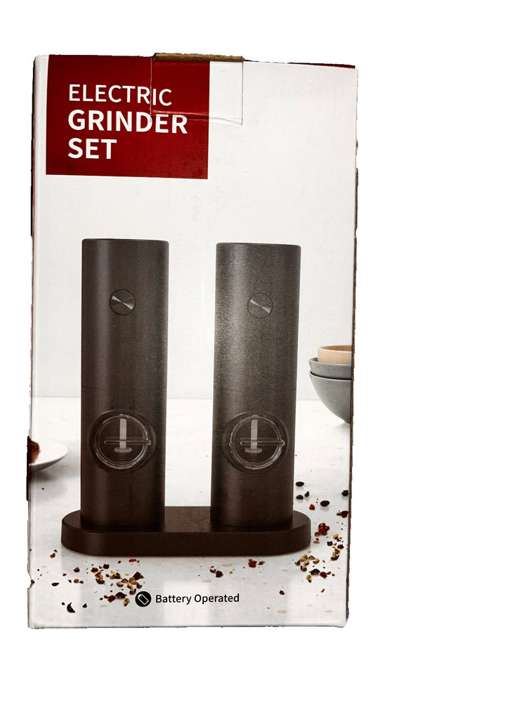 Battery-Powered Electric Salt & Pepper Grinders Set Adjustable Coarseness