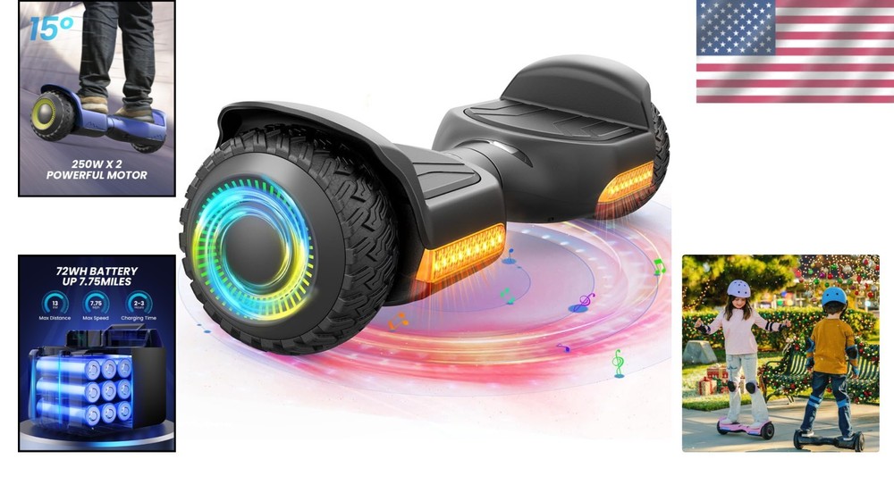 Rugged All-Terrain Scooter with Bluetooth Speaker & Non-Slip Deck – 220 lbs Max