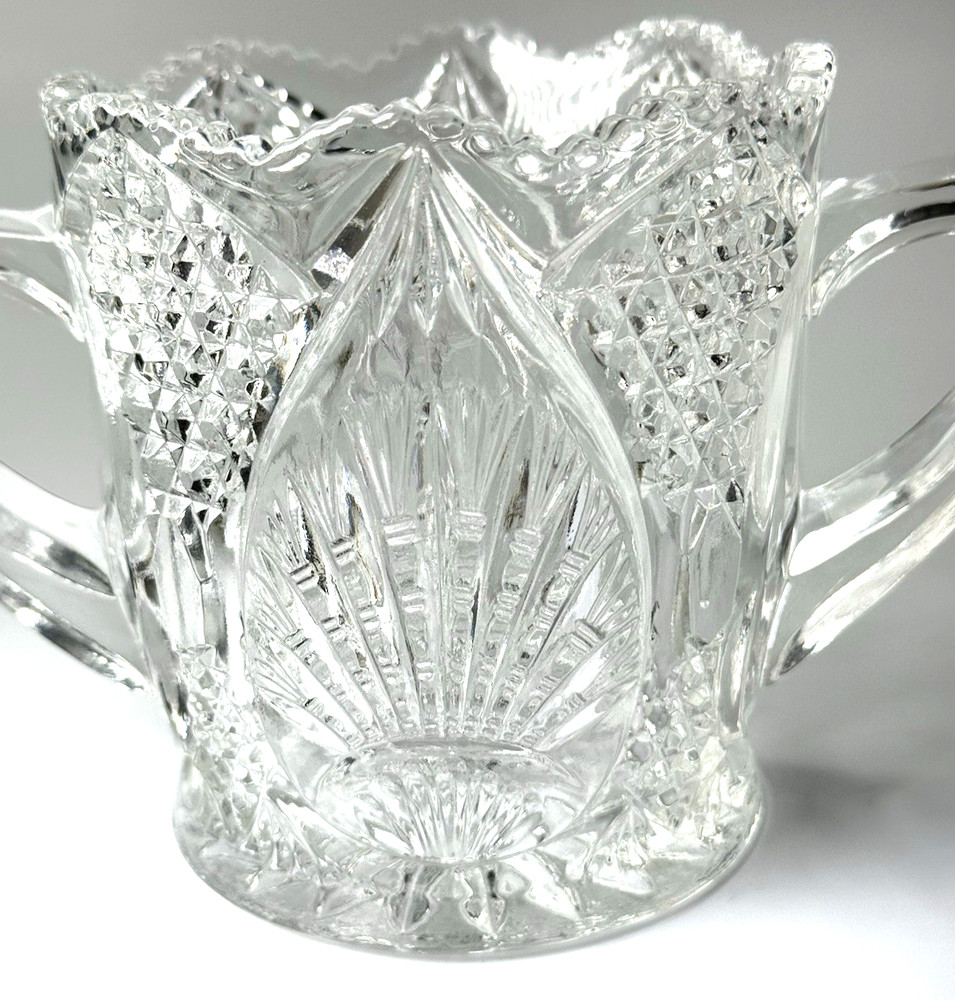 EAPG Glass Cream & Sugar Set