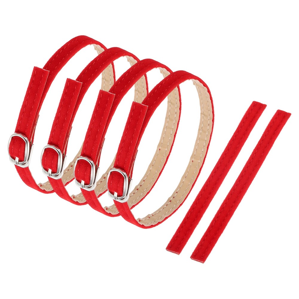 2 Pair Replacement Ankle Strap for Heels Shoe Bands, Matte Red