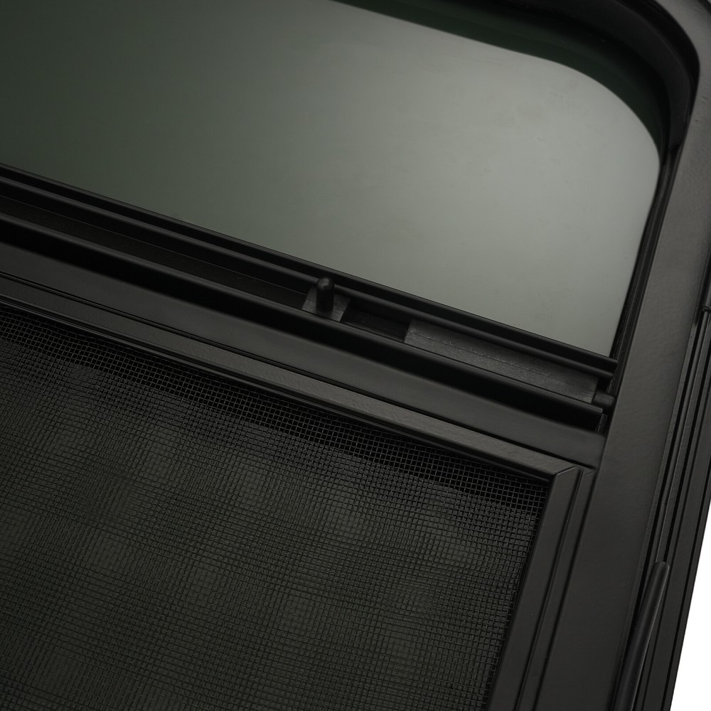Black RV Trailer Windows Vertical Sliding Windows Direct Replacement & Trim Ring