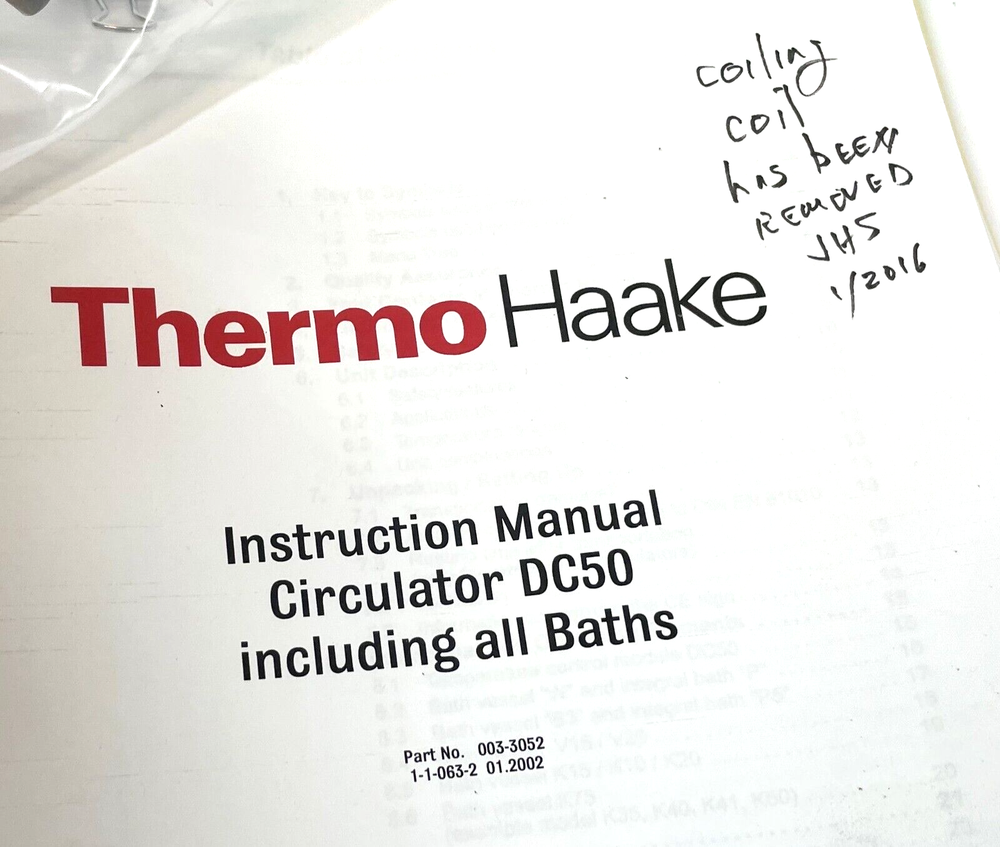 ThermoHaake Cooling Coil for DC50 Laboratory Circulator Bath