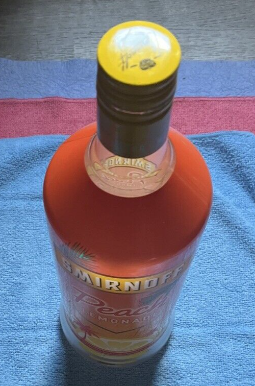 Smirnoff Peach Lemonade Vodka - 1.75L - Empty Bottle w/Cap - Plastic