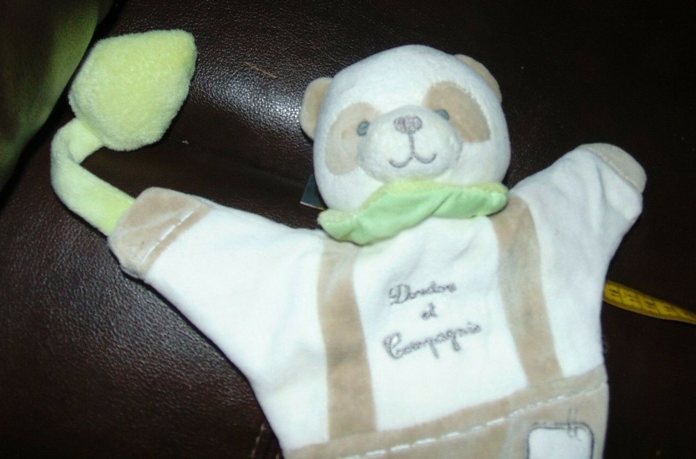 DouDou Panda Bear puppet and rattle plush