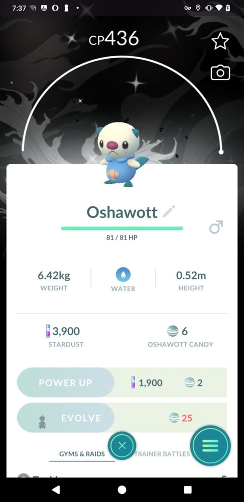 Shiny Oshawott black version background - MlNl P T C - Read Description