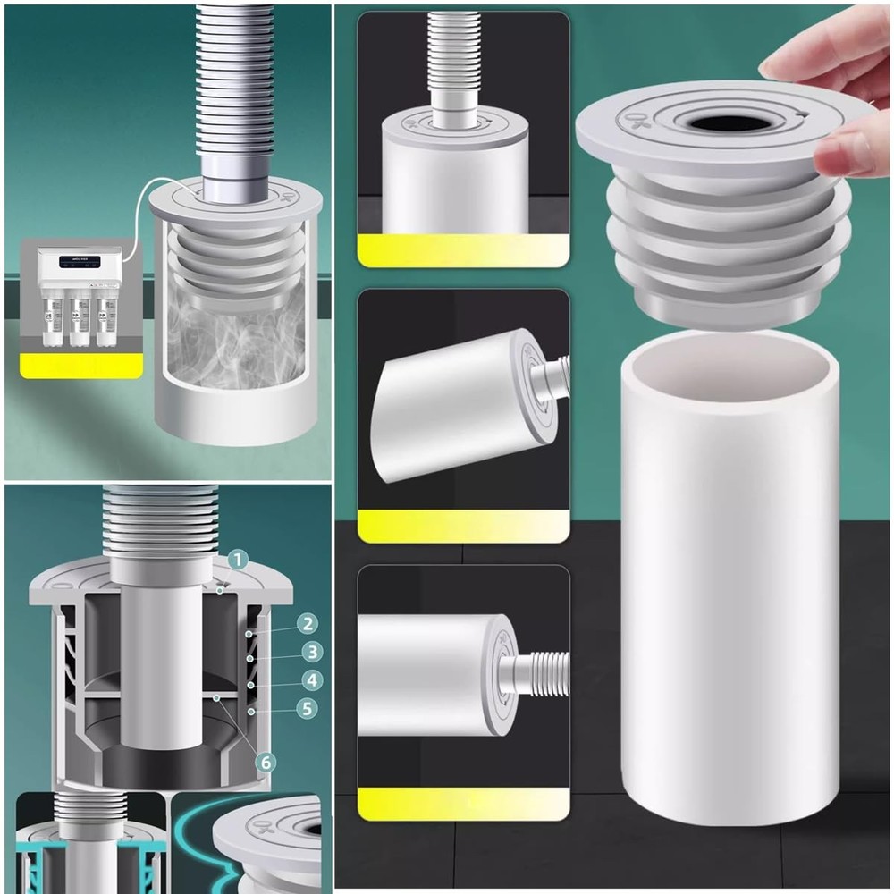 RecDec 2 Pack Washing Machine Drain Hose Seal Plug Odor-Free Silicone Gray