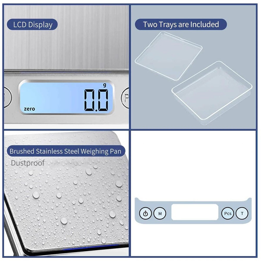 SMALL DIGITAL SCALE Precision Gram Ounces Grains Scale LCD Display 3000g 0.1g