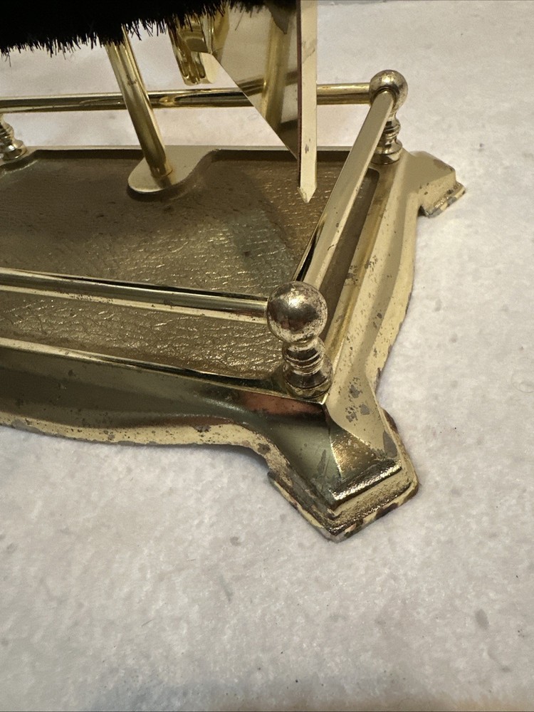 Vintage BRASS Fireplace Tool Set MCM