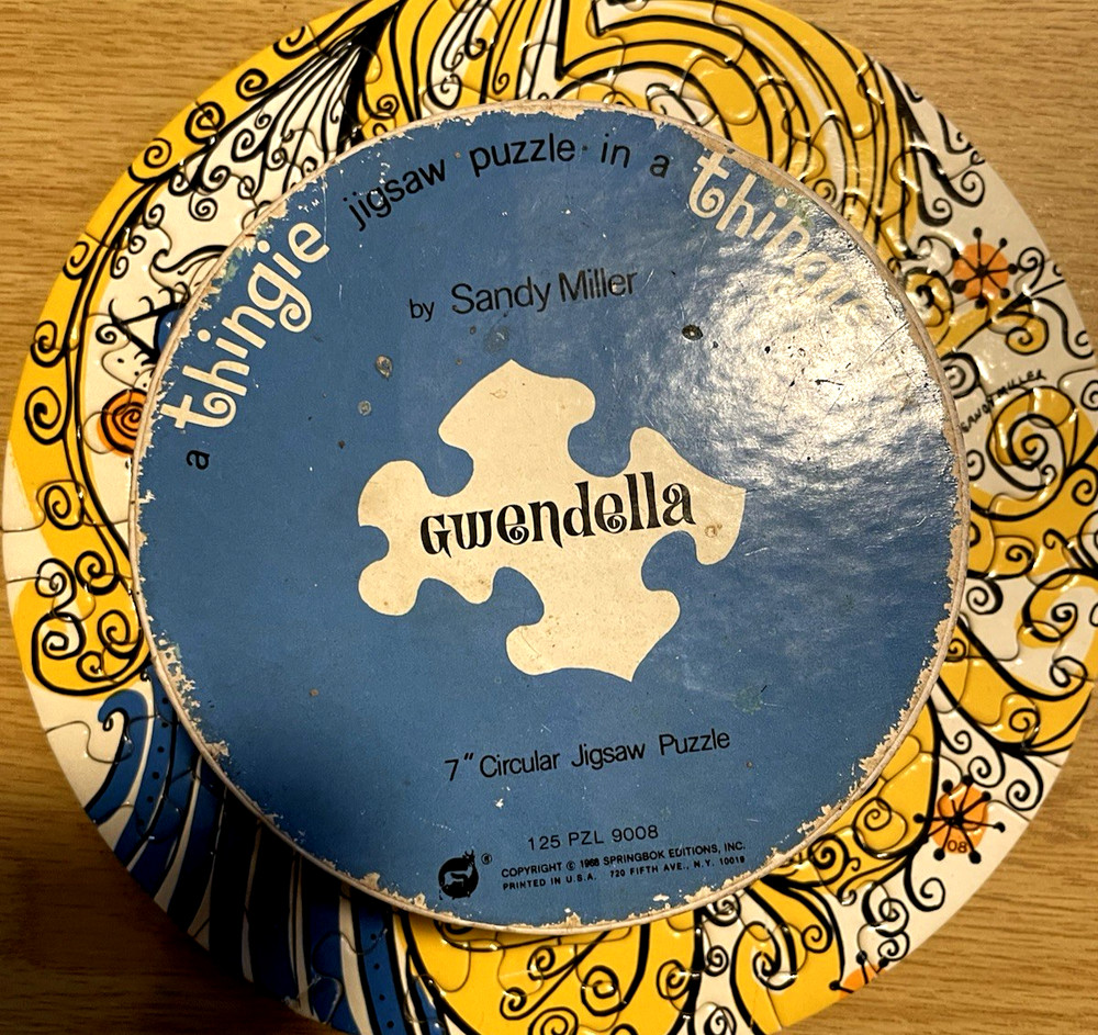 Sandy Miller "Gwendella" ~ Thingie Circle Jigsaw Puzzle ~ Missing 1 Piece ~Argh!