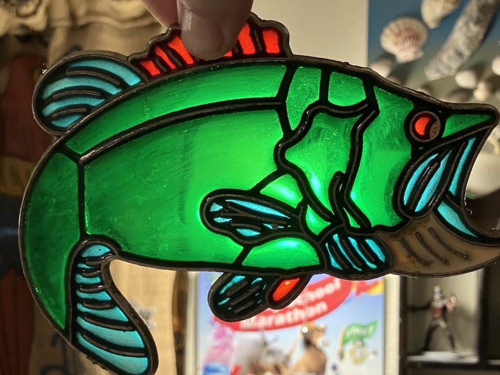Green Bass Fish Sun Catcher