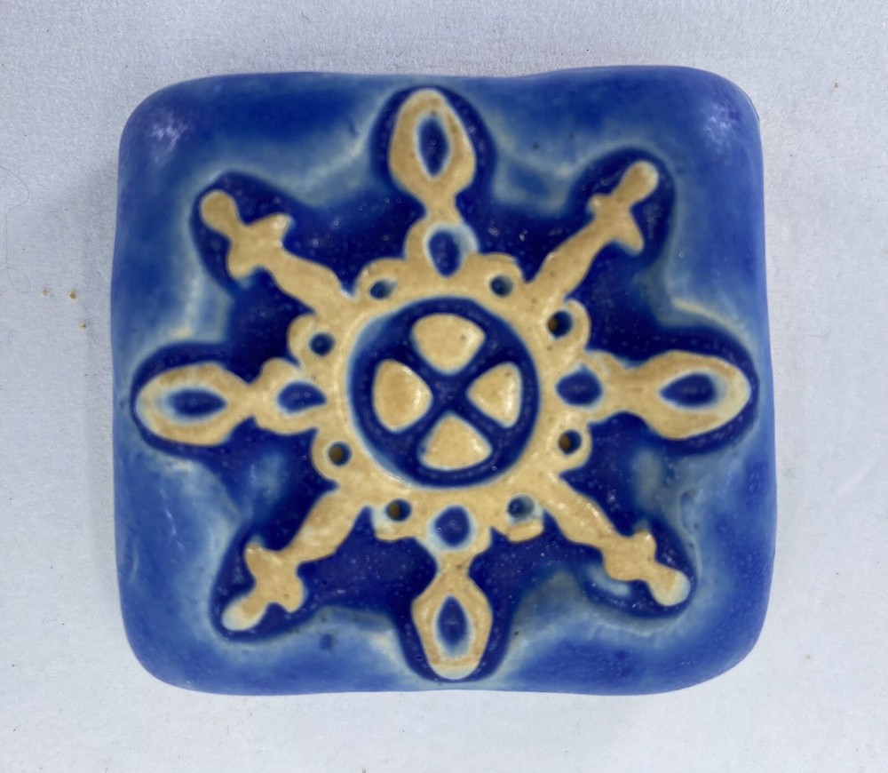 Snowflake 2x2" Stoneware Art Tile By Gretchen Kramp