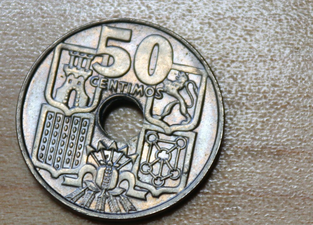 1963 64 Spain 50 Centimos Anchor