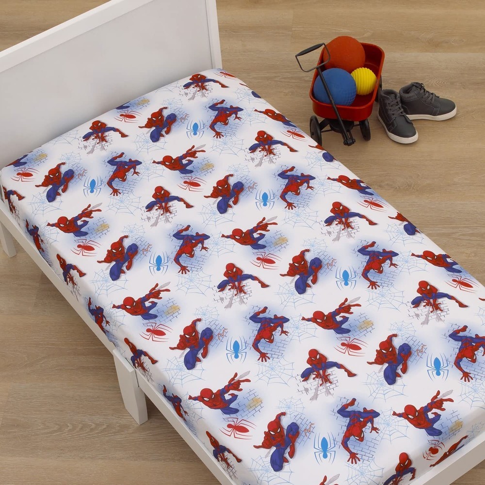 Marvel Spiderman Fitted Crib Sheet 100% Soft Microfiber