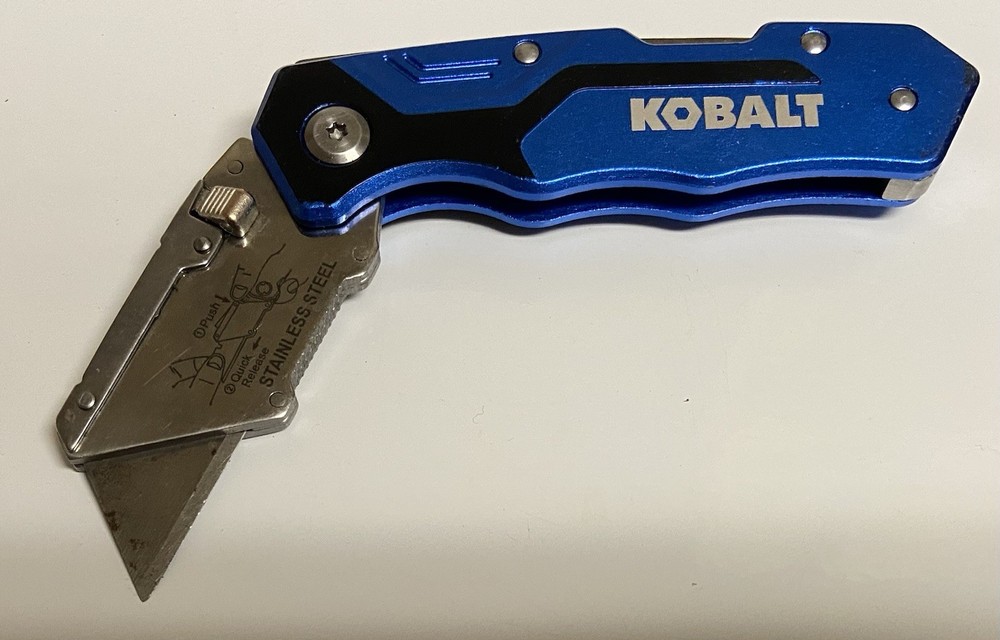 KOBALT Quick Change Folding Lockback Utility Knife  Blade USED Box Cutter