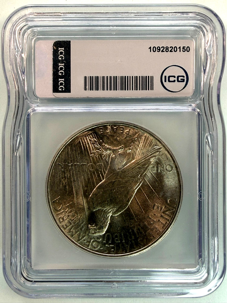 1923 Silver Peace Dollar ICG Graded MS 63
