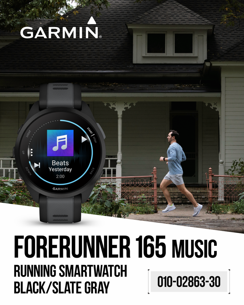 Garmin Forerunner 165 Music Running Smartwatch AMOLED Training Slate
