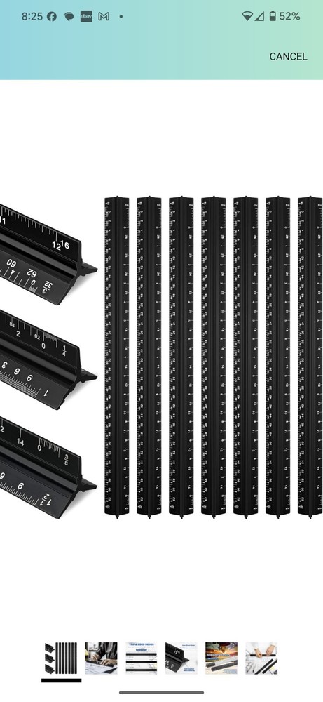 Macarrie 10 Pcs Architectural Scale Triangular Ruler 12" Architect Engineers...