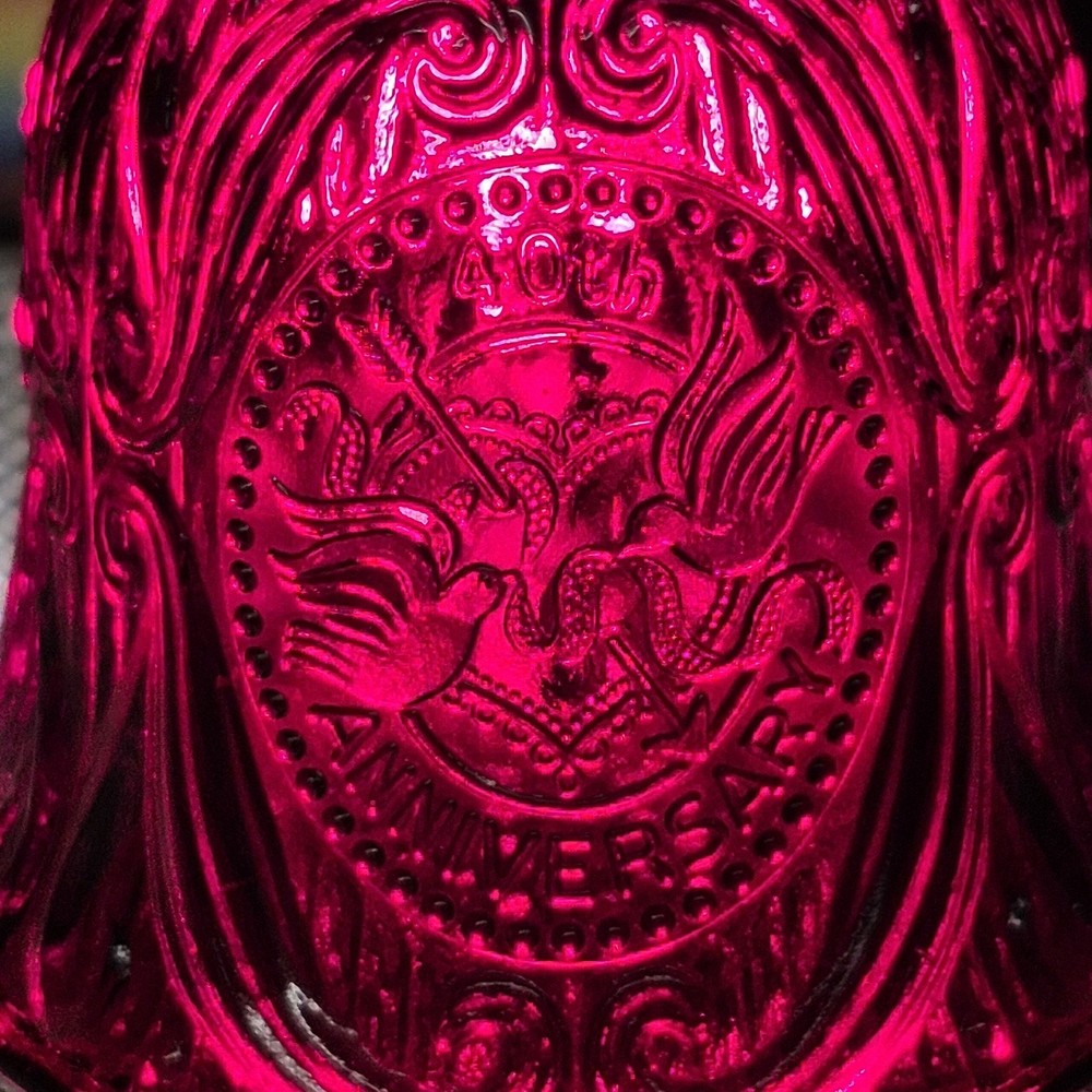 Vintage L.E. Smith Ruby Red 40th Anniversary Bell 6" Tall