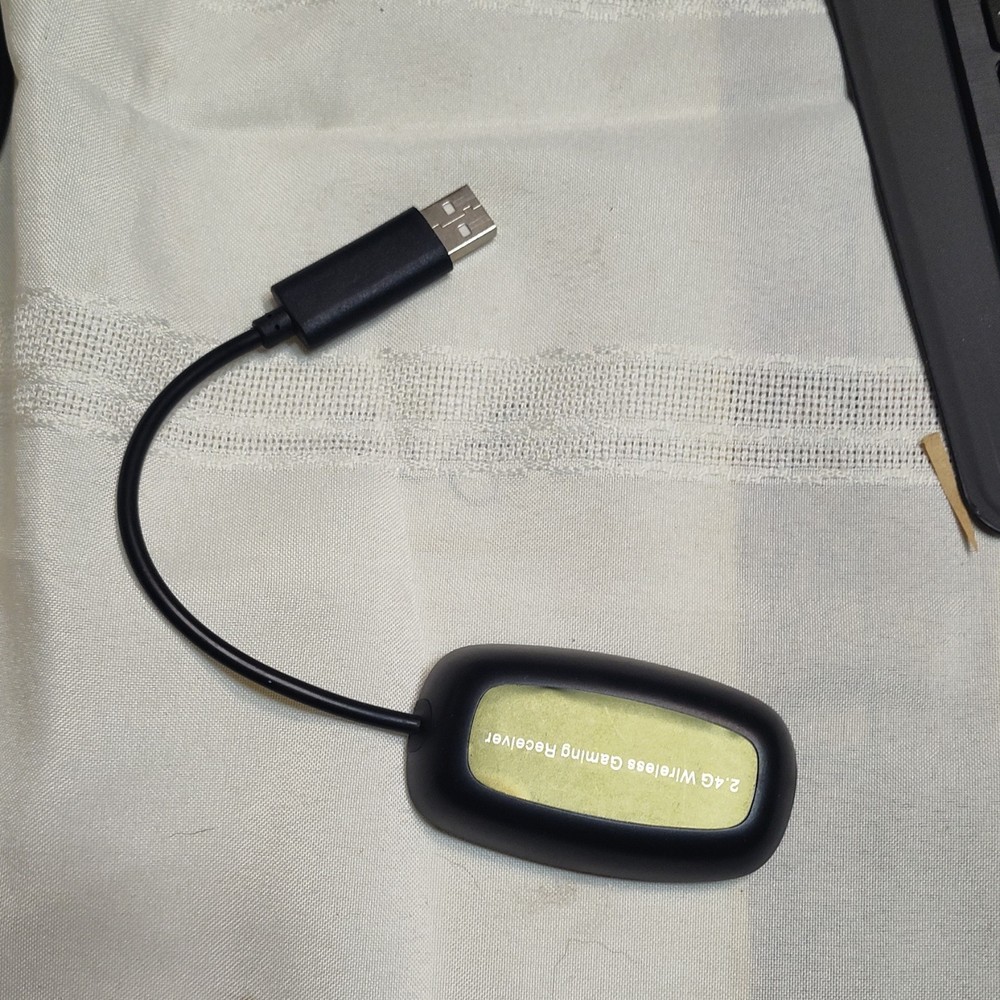 2.4G Wireless Gaming Receiver Wired External Attachment Black 1ft Plastic USB