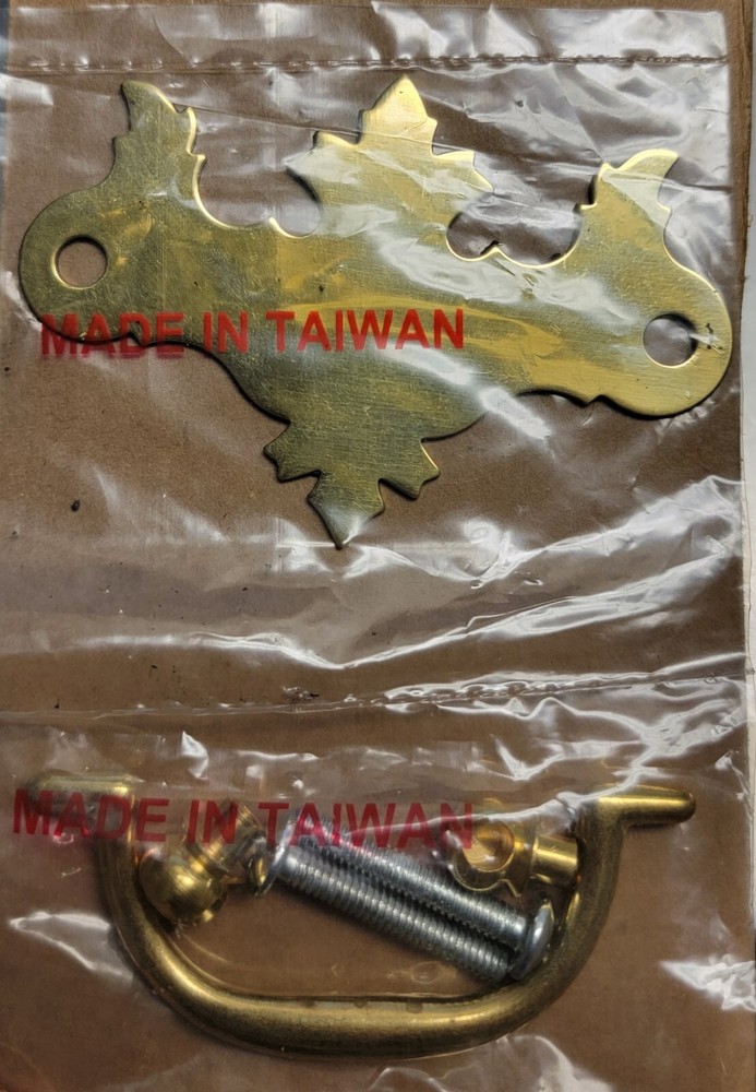 NOS Vintage Solid Brass 2.5" Chippendale Drawer Pulls Restoration