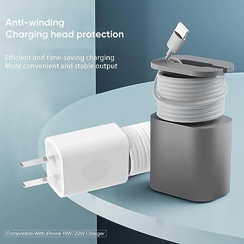 2 in 1 Silicone Charger Protector with Cord Wrap, iPhone Silicone Power