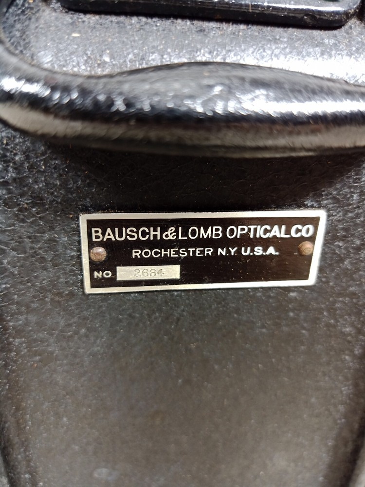 Vintage Bausch & Lomb Optical Co. Microscope in Wood Eimer & Amend Box Case