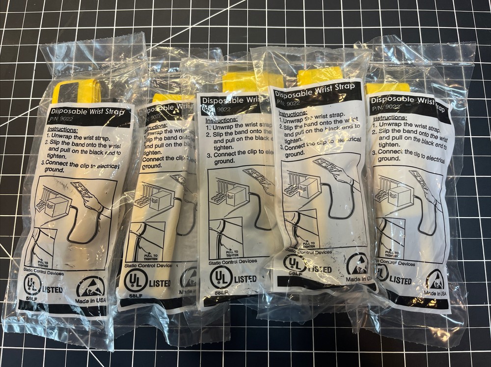 5 Each - 3M 9022 Disposable Wrist Strap Static Control Device