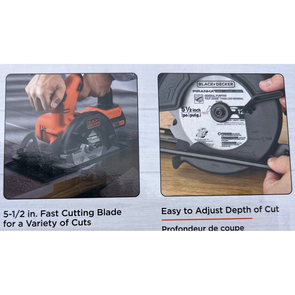 Black+Decker 20V MAX 5-1/2" Cordless Circular Saw BDCCS20 OPEN BOX