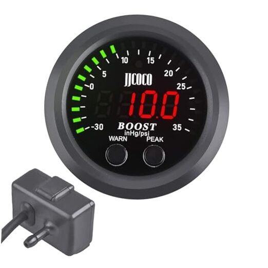 Universal Kit Includes Electronic Pressure Sensor Red Turbo Boost/Vacuum Gauge