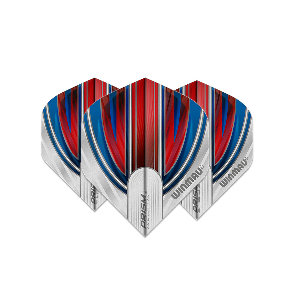 Winmau Prism Alpha Standard Dart Flight - White , Red & Blue