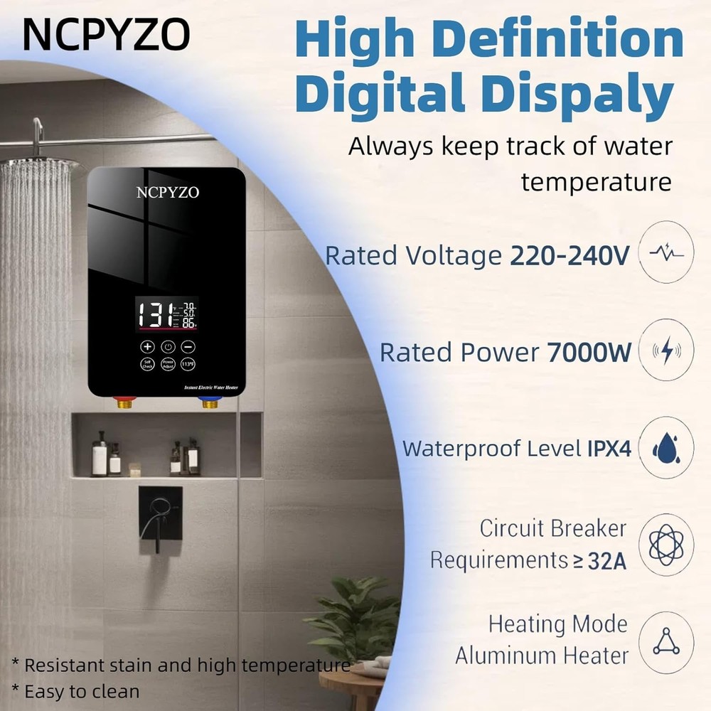 Tankless Water Heater Electric Whole House ECO Instant Hot On Demand 220/240v