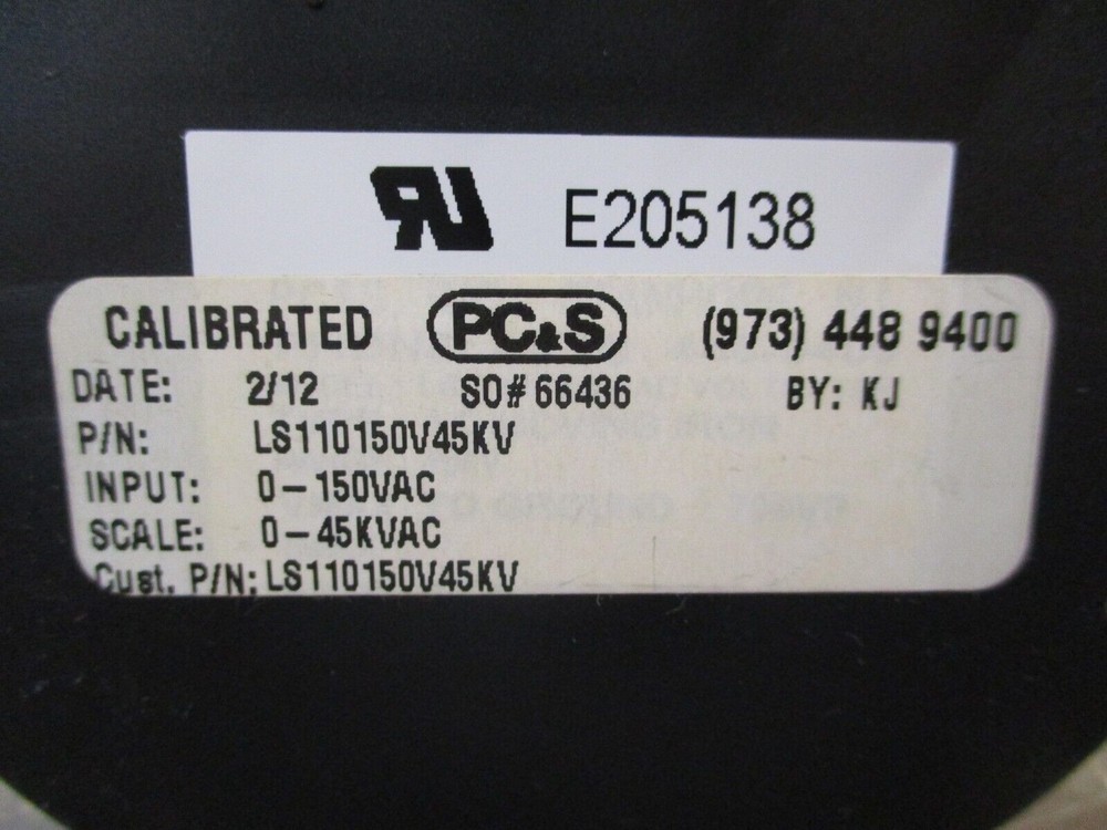 PC&S AC Voltmeter LS110150V45KV Range: 0-45kV Used