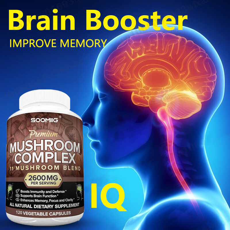 Mushroom Complex 120 Capsules Improve Memory Immune Focus Health Brain Support