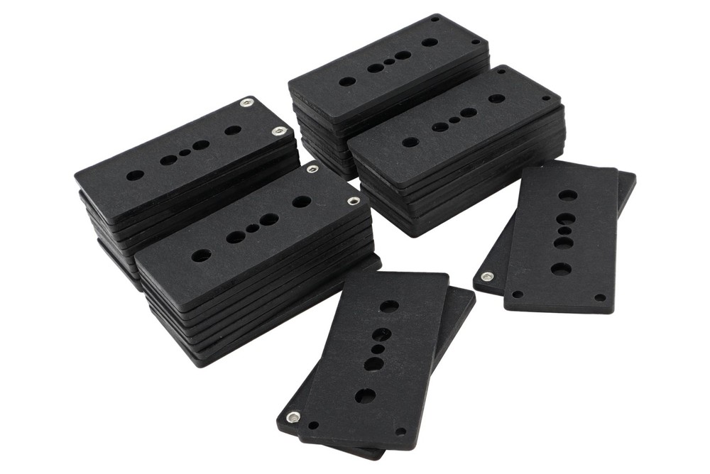 Precision Bass Pickup Flatwork Set for .187" diameter magnets - Black - 10 pack