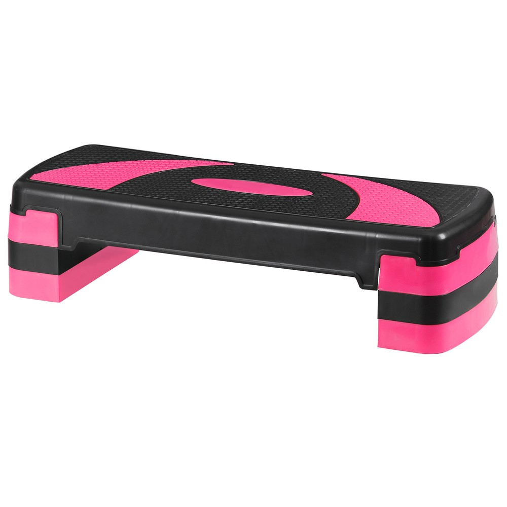 30" Aerobic Step Platform Workout Exercise Stepper w/Risers Adjust 4"-6"-8" Pink