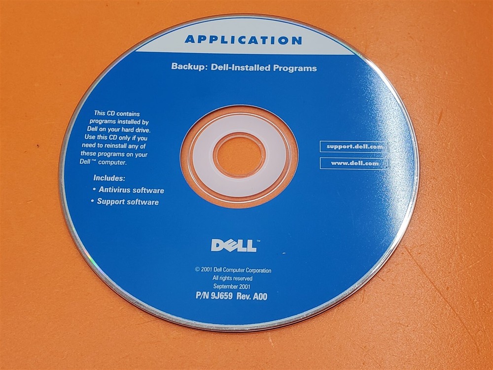 ⭐️⭐️⭐️⭐️⭐️ Dell Backup: Dell Installed Programs 9J659 Disc Only No Case 9J659