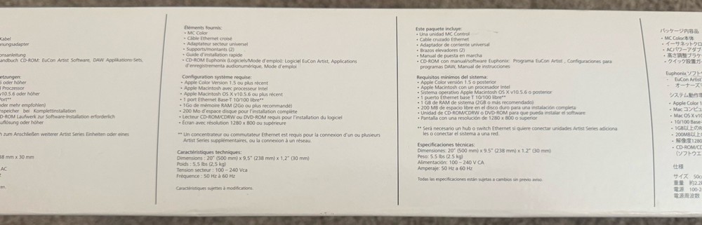 NEW OPEN BOX Euphonix MC Color - Color Grading Control MEDIA CONTROLLER