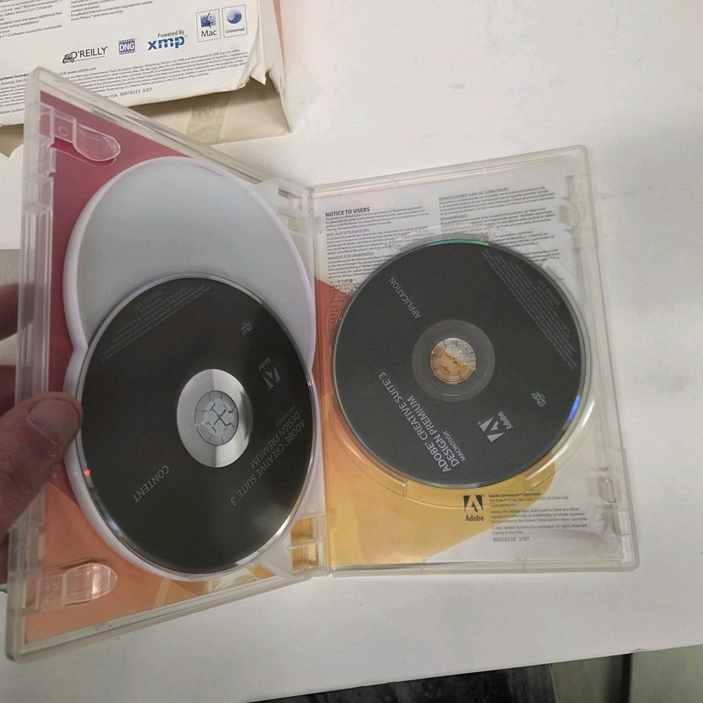 Adobe Creative Suite 3 Design Premium, 3 Disc Set, Box & Paperwork