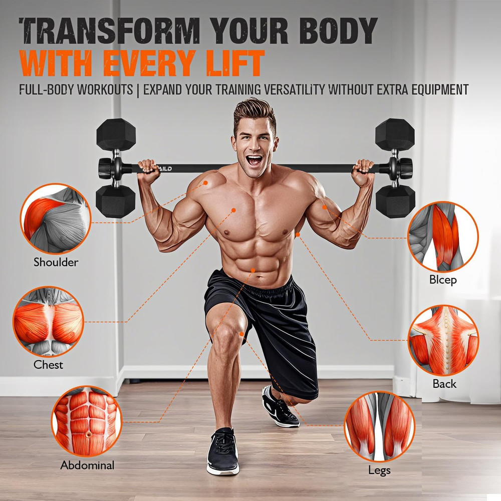 Dumbbell to Barbell Converter for Versatile Home Strength Training