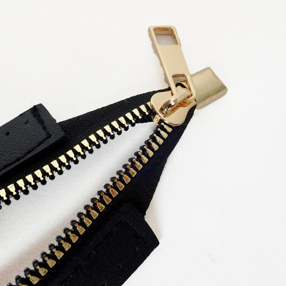 Leather Zipper Extra Large (30cm x 4.5cm) Black
