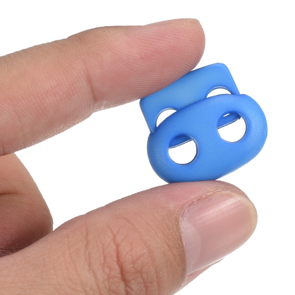 0.8x0.9" Cord Locks, 30 Pack Double Hole Spring End Toggle Stopper, Sky Blue