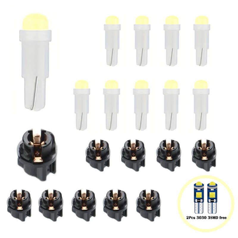 RSTOB 10x T5 COB 3030 LED Dashboard Warning Indicator Lights with Ceramic Socket