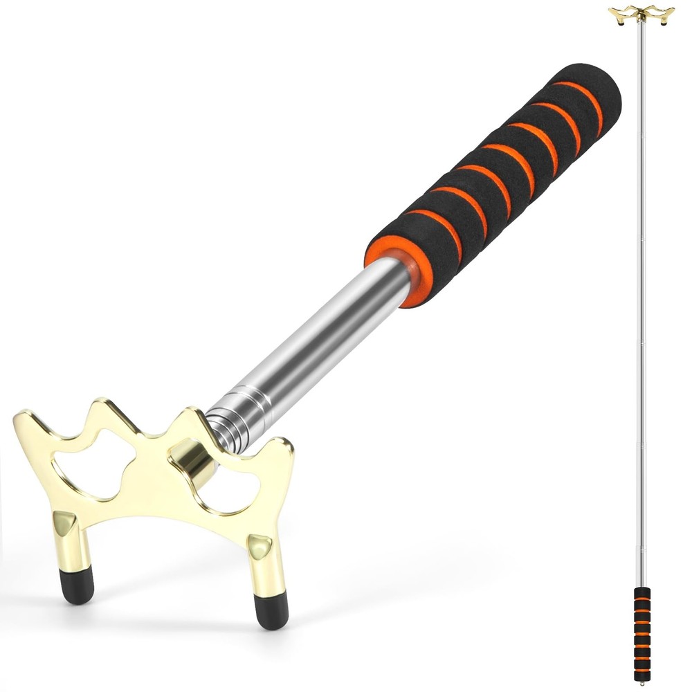 Retractable Pool Cue Bridge Stick w/ Brass Head